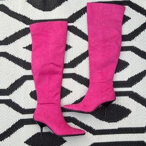 Sam Edelman OTK hot pink boots